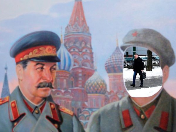 Акция коммунистов "Фото со Сталиным"