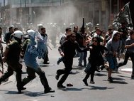 Разгон демонстрации  в Афинах