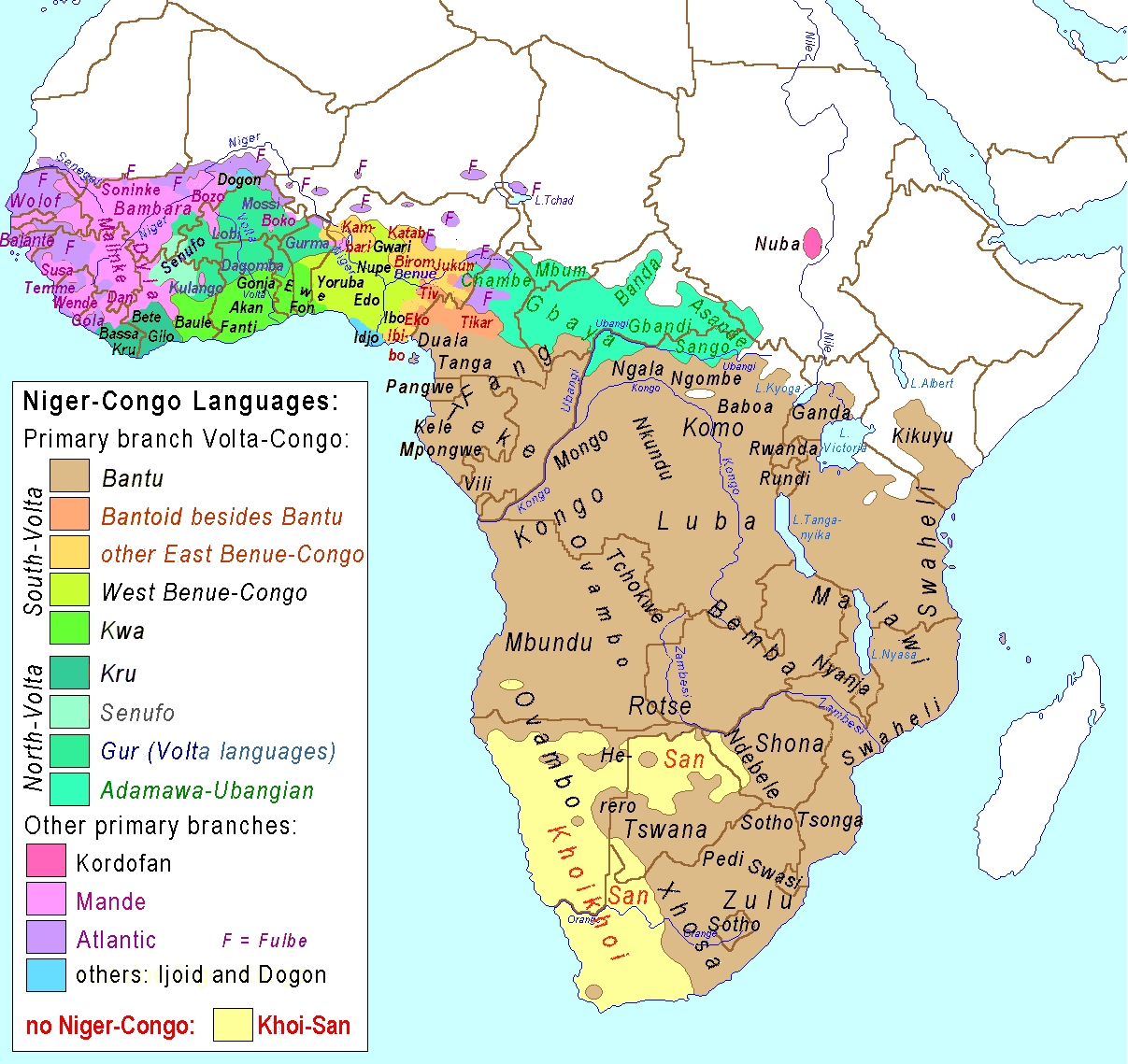 Какую территорию занимает центральная африка