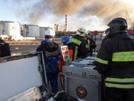 Пожар на нефтезаводе в Москве