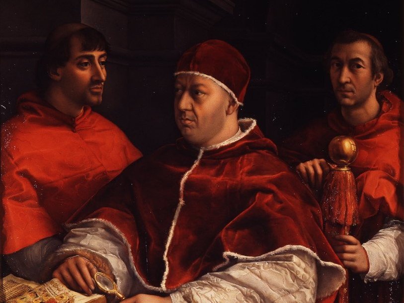 «Портрет папы Льва X с кардиналами Джулио Медичи и Луиджи Росси» Рафаэля