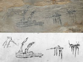 Древние обитатели Мадагаскара изобразили на стене пещеры вымершего ленивцевого лемура